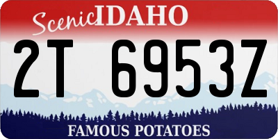 ID license plate 2T6953Z