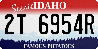 ID license plate 2T6954R