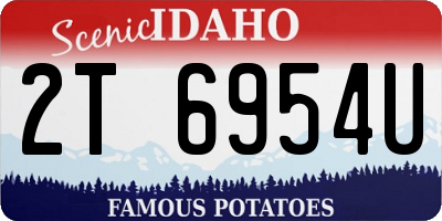 ID license plate 2T6954U