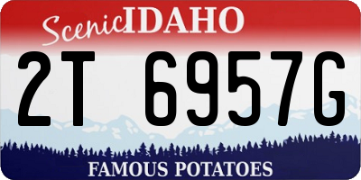 ID license plate 2T6957G