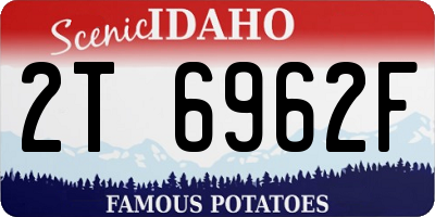 ID license plate 2T6962F