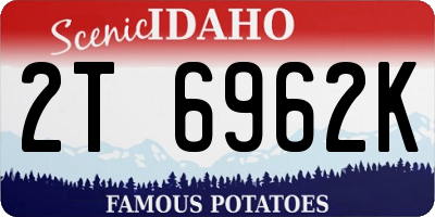 ID license plate 2T6962K
