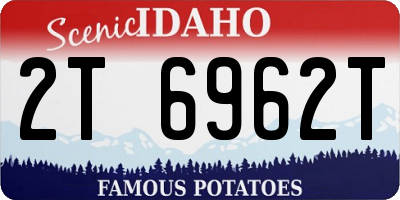 ID license plate 2T6962T