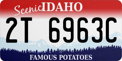 ID license plate 2T6963C