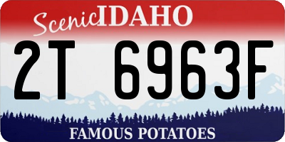 ID license plate 2T6963F