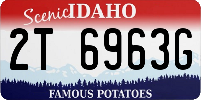 ID license plate 2T6963G