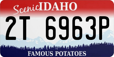 ID license plate 2T6963P