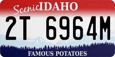 ID license plate 2T6964M