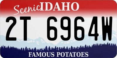 ID license plate 2T6964W