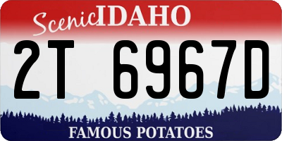 ID license plate 2T6967D