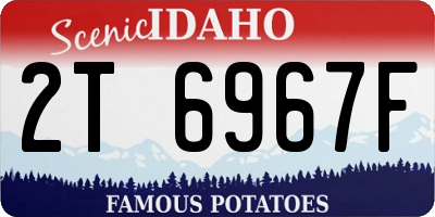ID license plate 2T6967F