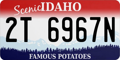 ID license plate 2T6967N