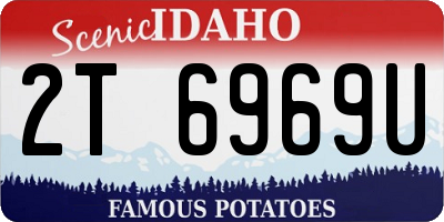 ID license plate 2T6969U
