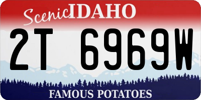 ID license plate 2T6969W