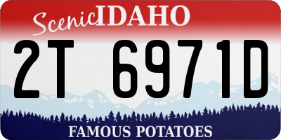 ID license plate 2T6971D