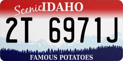 ID license plate 2T6971J