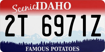 ID license plate 2T6971Z