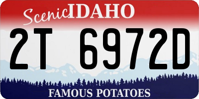 ID license plate 2T6972D