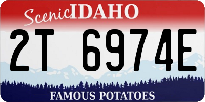 ID license plate 2T6974E