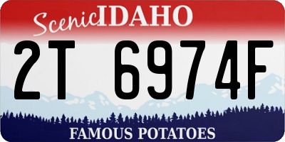 ID license plate 2T6974F