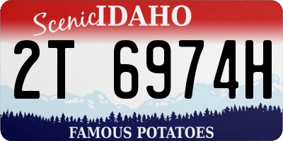 ID license plate 2T6974H