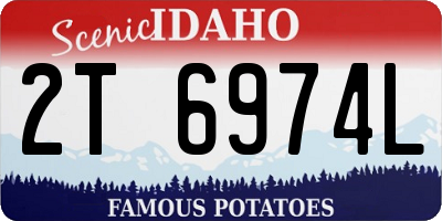 ID license plate 2T6974L
