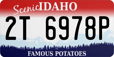 ID license plate 2T6978P