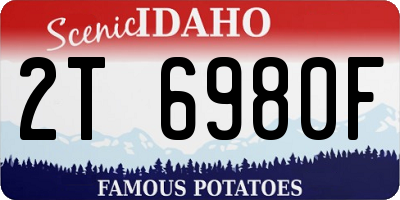 ID license plate 2T6980F