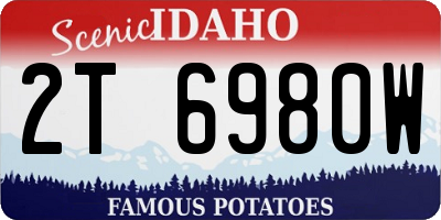 ID license plate 2T6980W