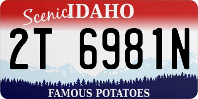 ID license plate 2T6981N