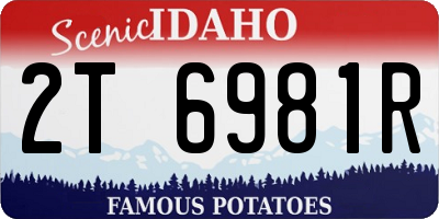 ID license plate 2T6981R