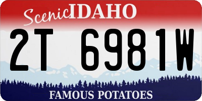 ID license plate 2T6981W