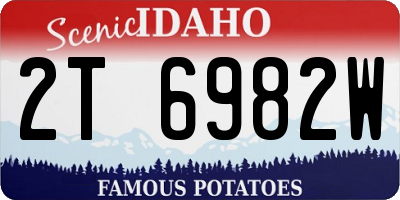 ID license plate 2T6982W