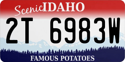 ID license plate 2T6983W
