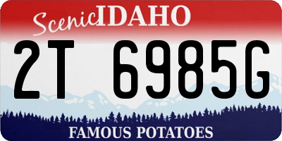 ID license plate 2T6985G