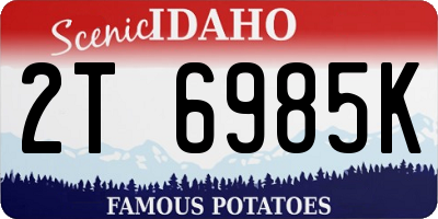ID license plate 2T6985K