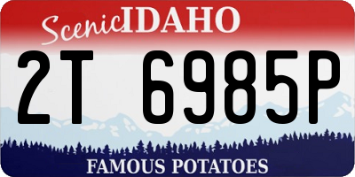 ID license plate 2T6985P