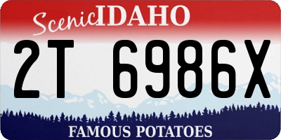 ID license plate 2T6986X