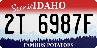 ID license plate 2T6987F
