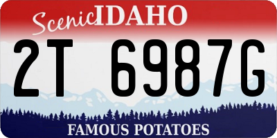 ID license plate 2T6987G