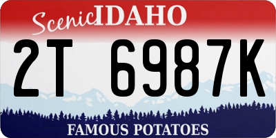 ID license plate 2T6987K