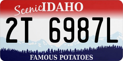ID license plate 2T6987L