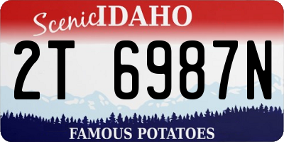 ID license plate 2T6987N