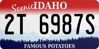 ID license plate 2T6987S