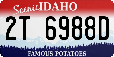 ID license plate 2T6988D
