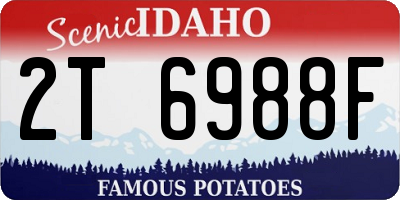ID license plate 2T6988F