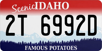 ID license plate 2T6992D