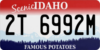 ID license plate 2T6992M