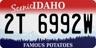 ID license plate 2T6992W