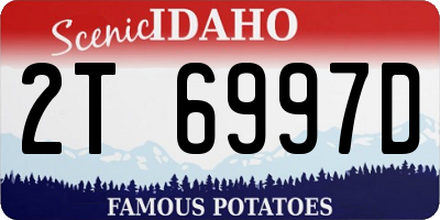 ID license plate 2T6997D
